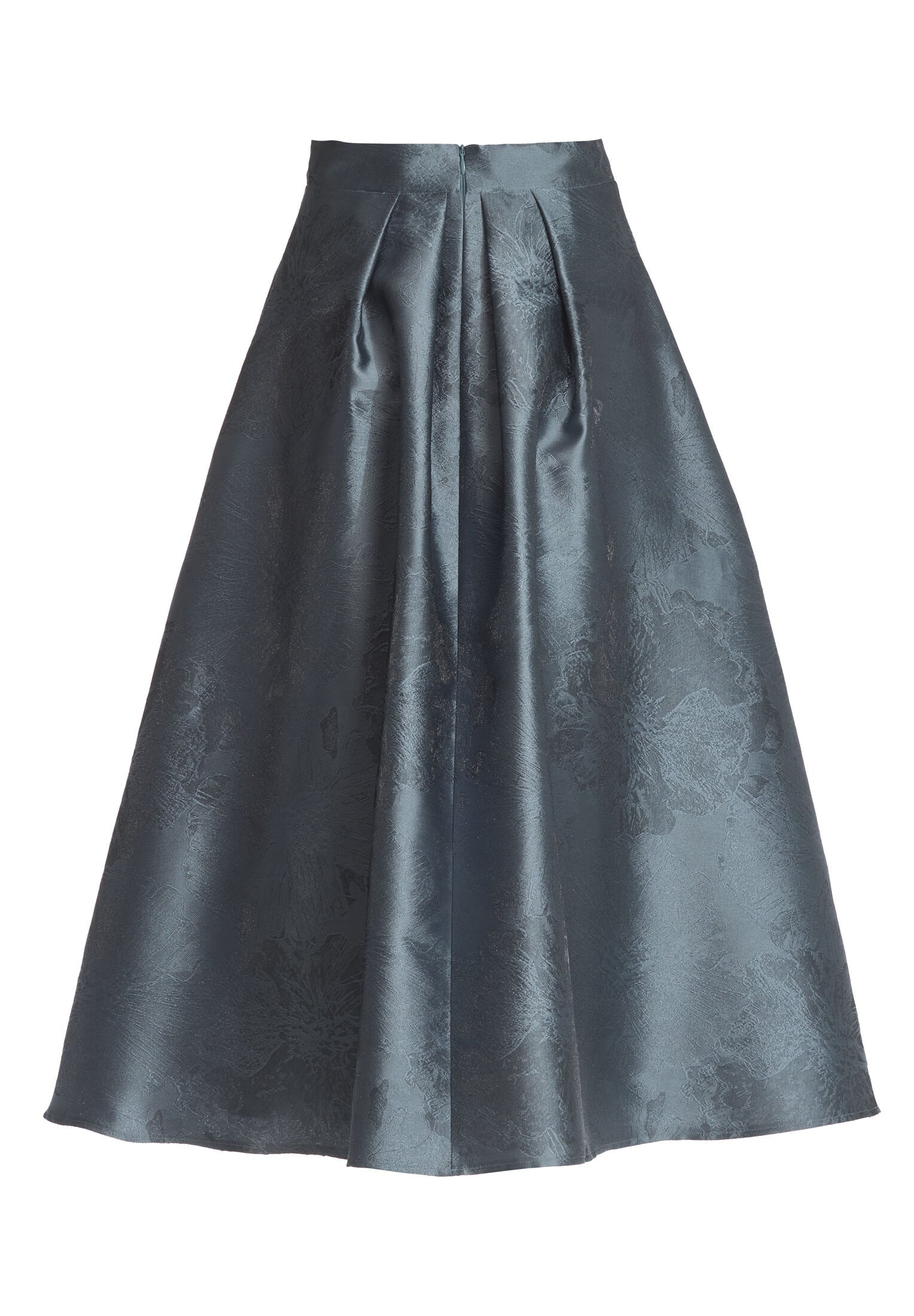 Floraler Jacquard Rock mit Falten in Midi Länge