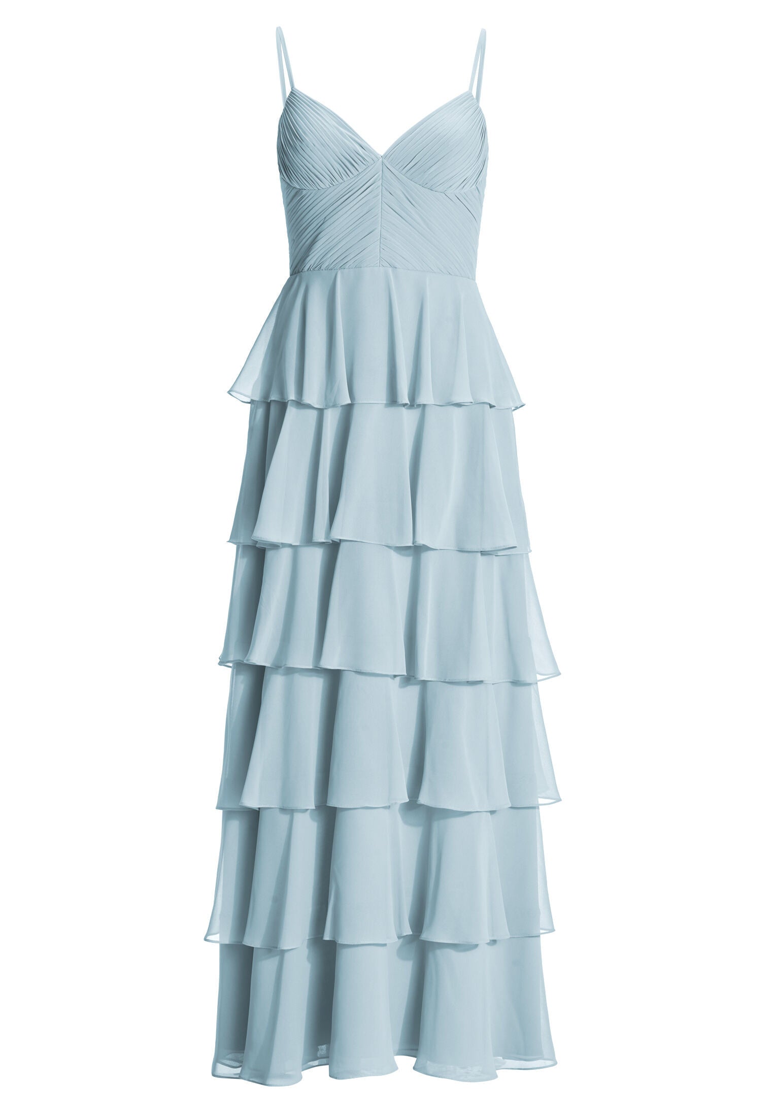 Abendkleid aus Chiffon mit Volants