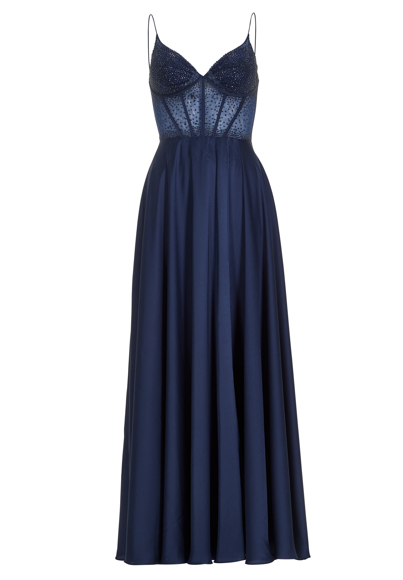 Abendkleid mit Corsagentop und feinen Ziersteinen