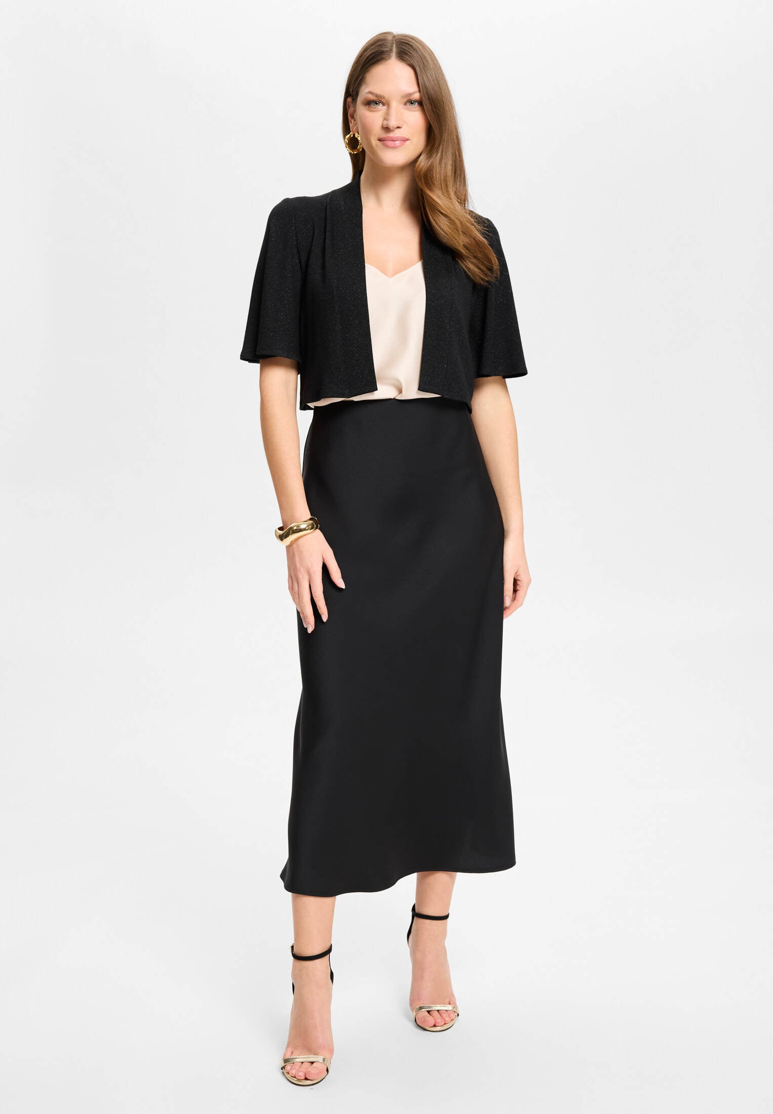 Jersey Bolero mit weiten Ärmeln black
