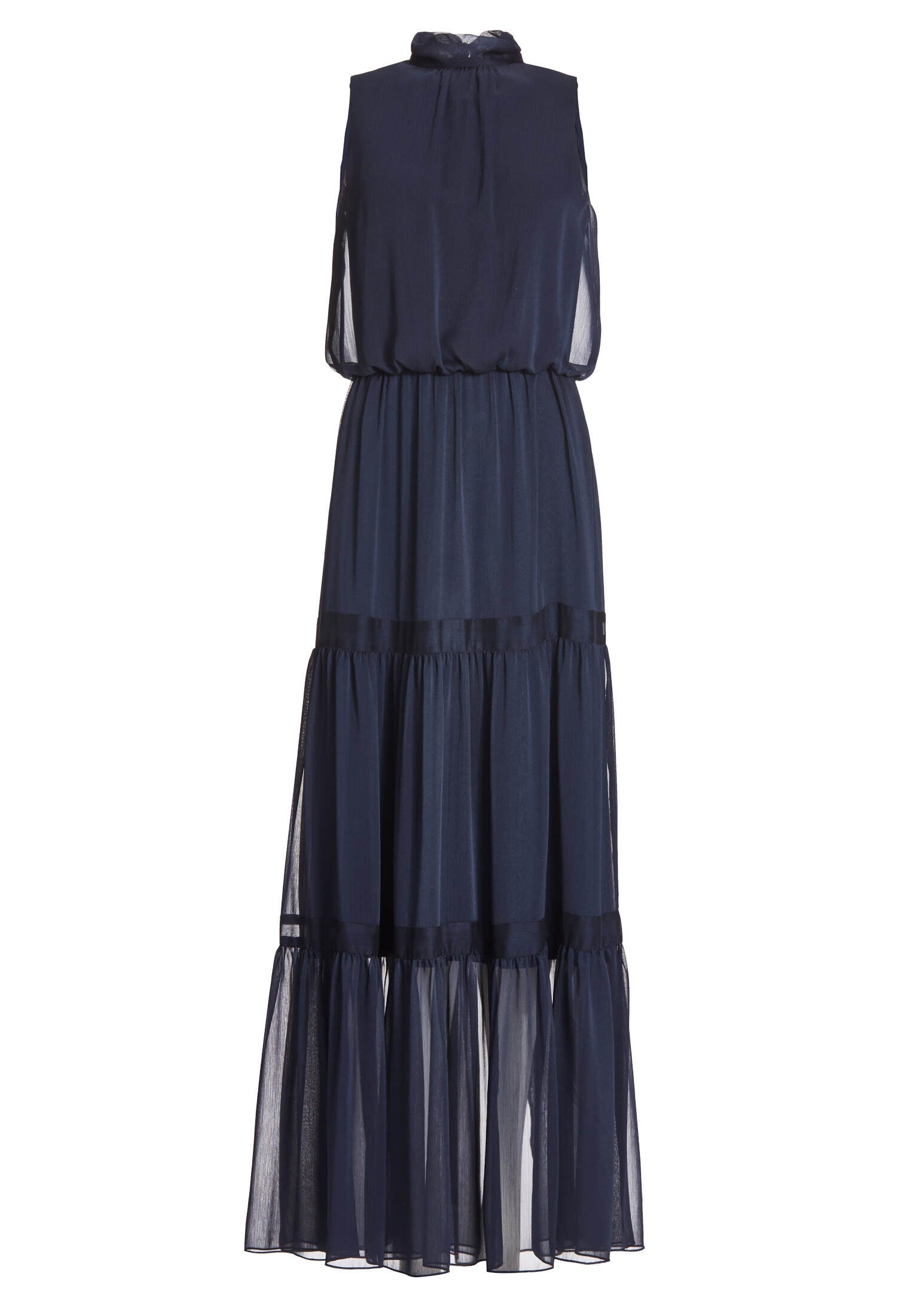 Abendkleid aus Crinkle Chiffon mit Stufenrock