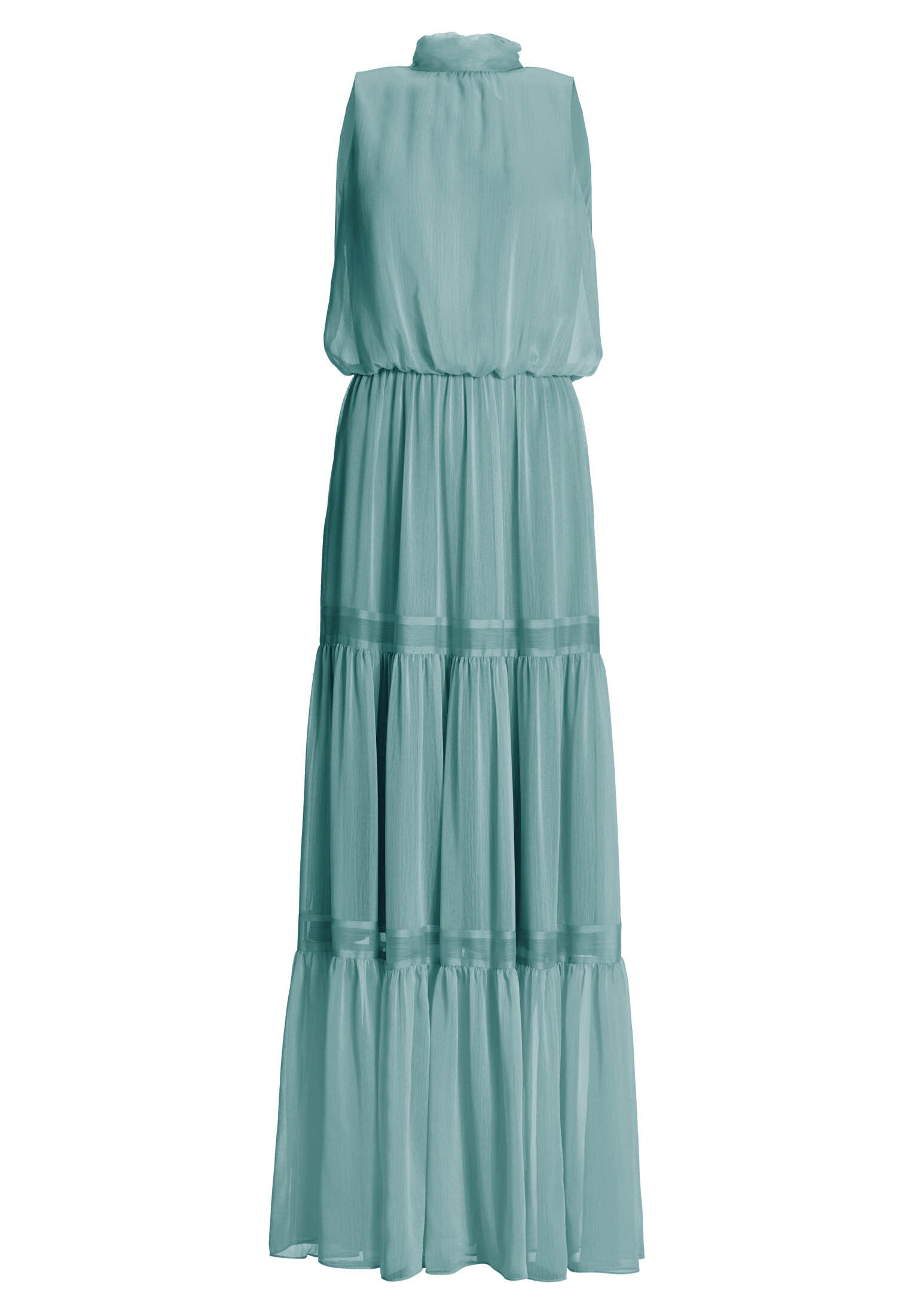 Abendkleid aus Crinkle Chiffon mit Stufenrock