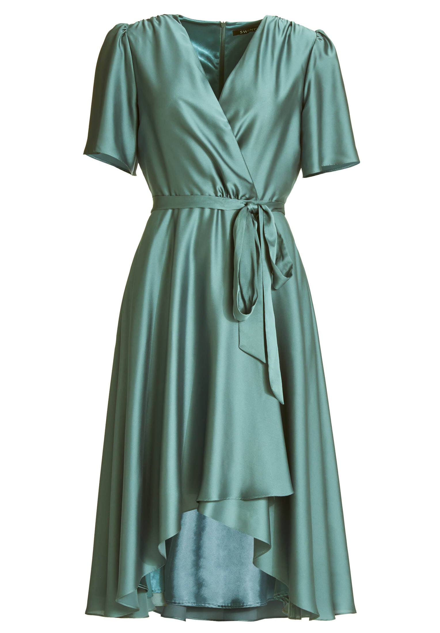 Cocktailkleid aus Satin in Wickel Optik