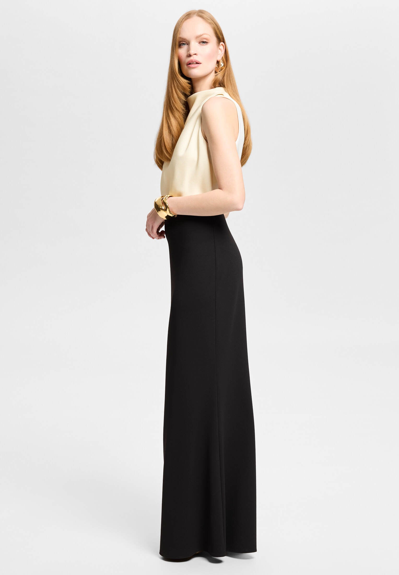 Abendkleid in Color-Blocking Optik