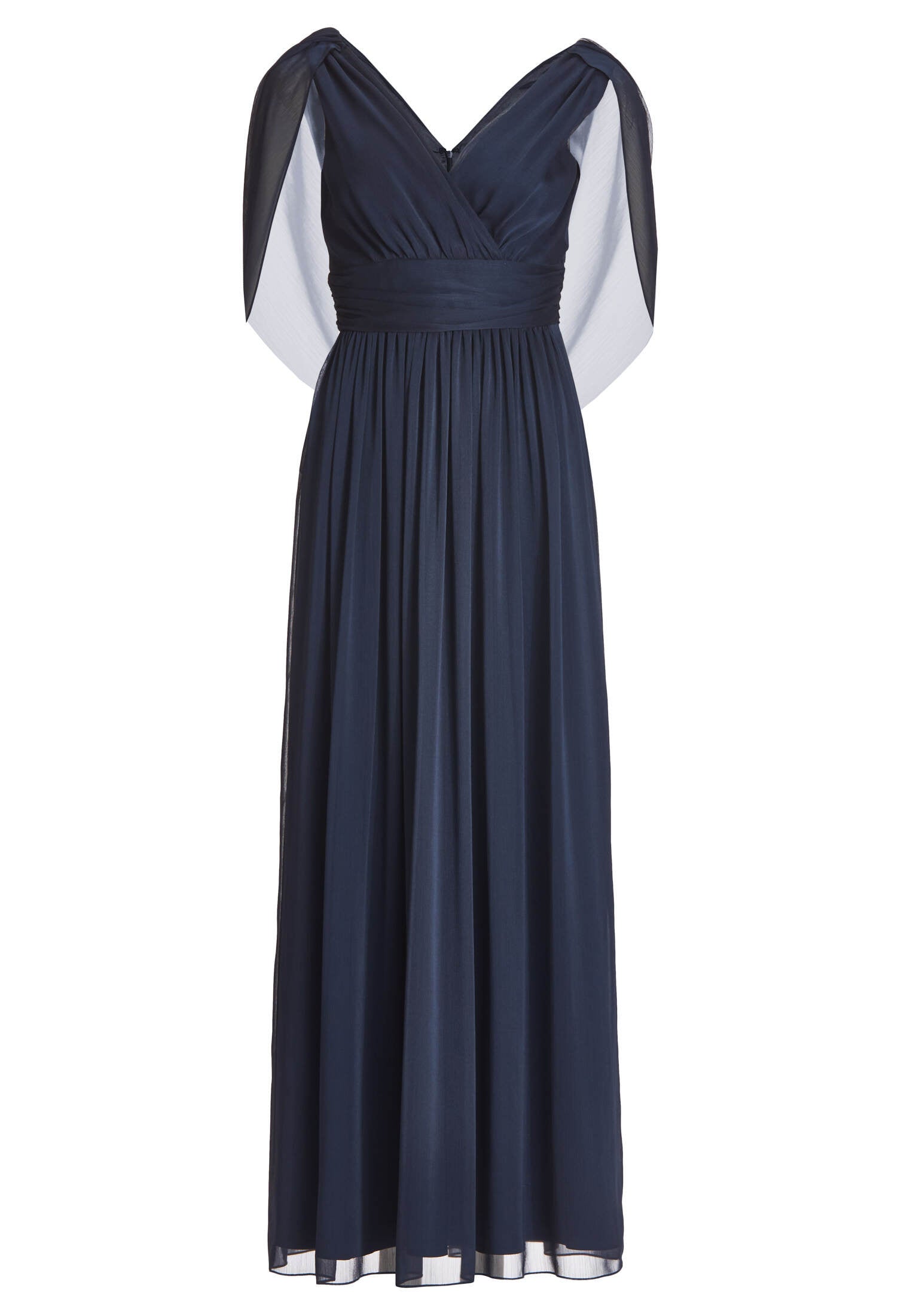 Abendkleid aus Crinkle Chiffon mit Schal-Cape