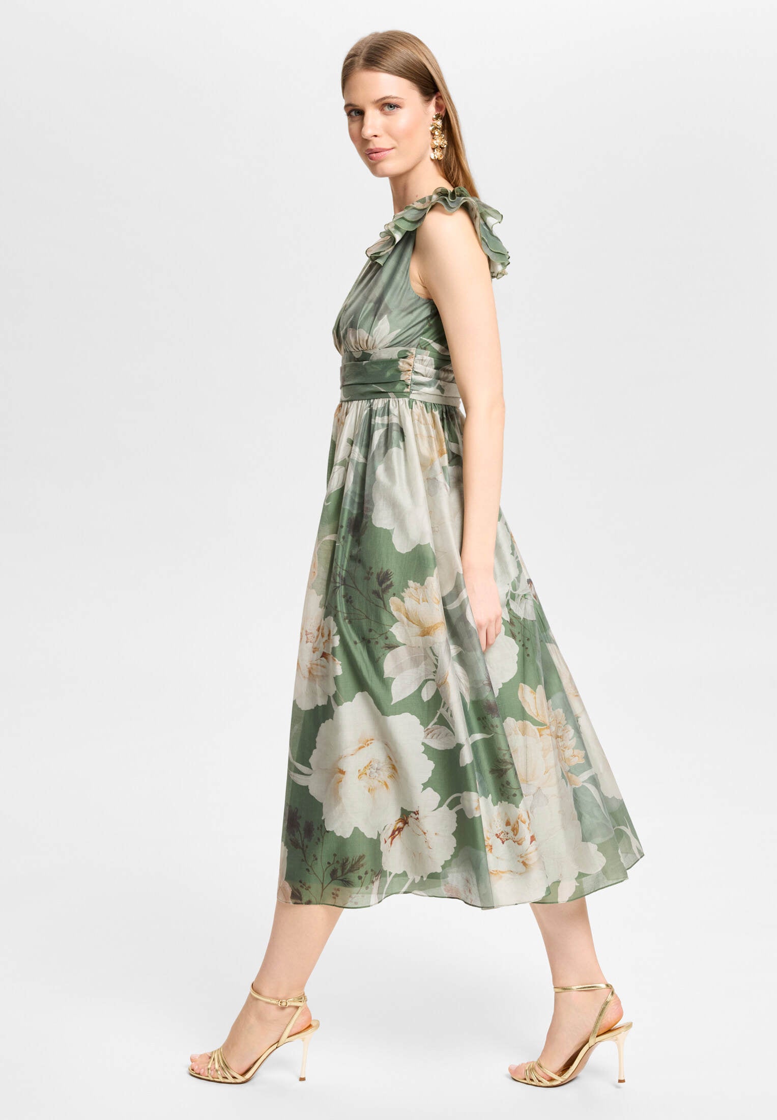 Cocktailkleid aus bedrucktem Lyocell