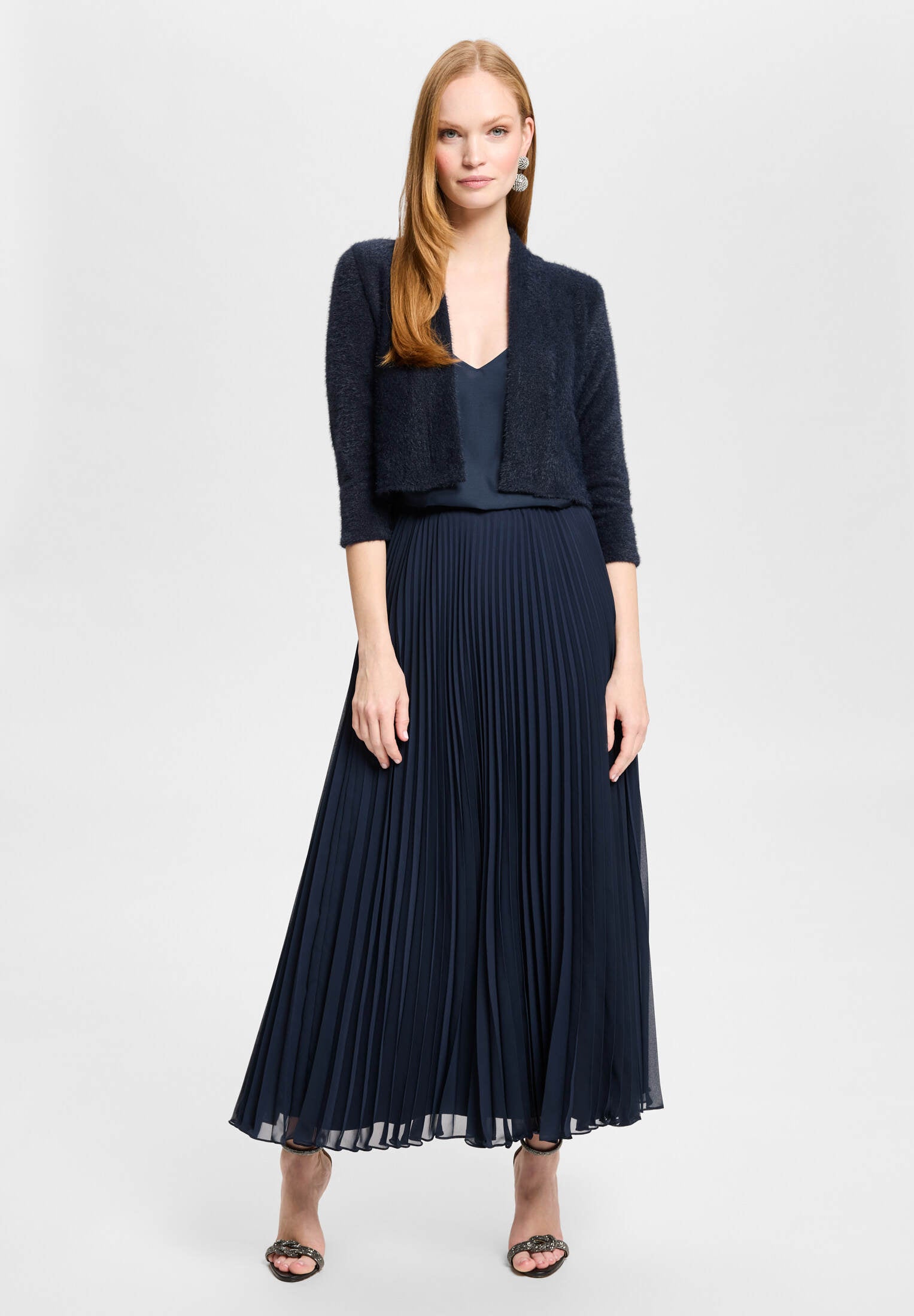 Jersey Bolero in Flausch Optik navy