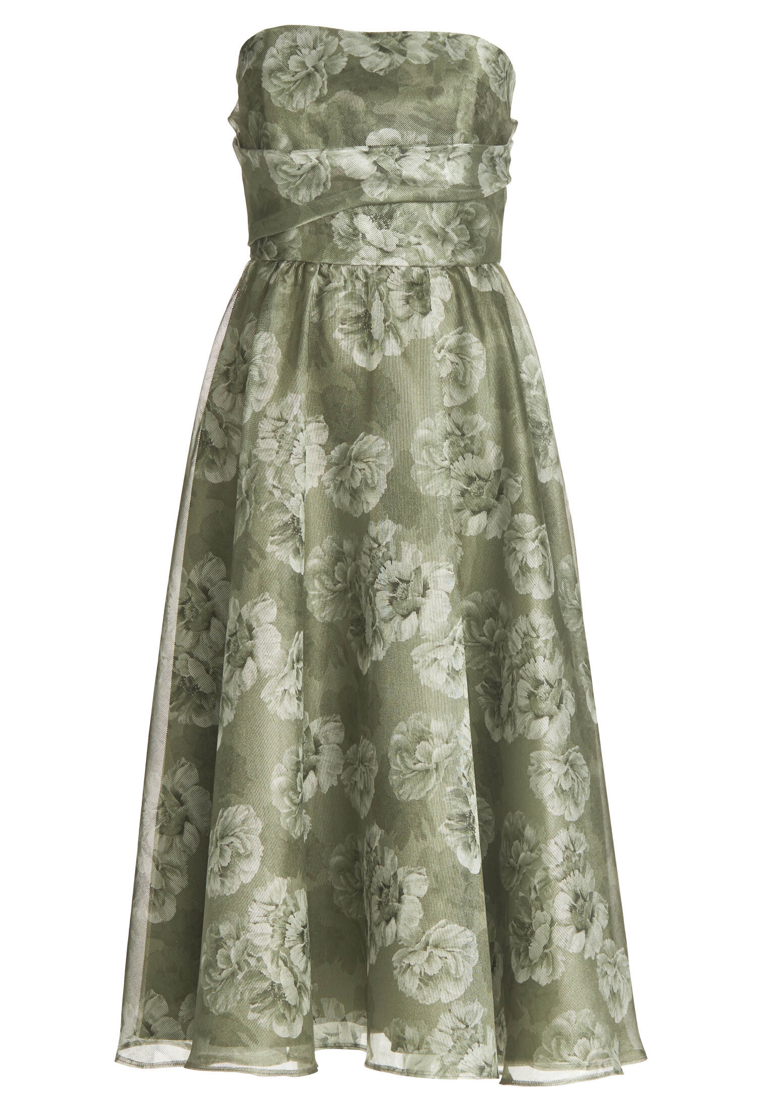 Korsage Kleid aus bedrucktem Organza