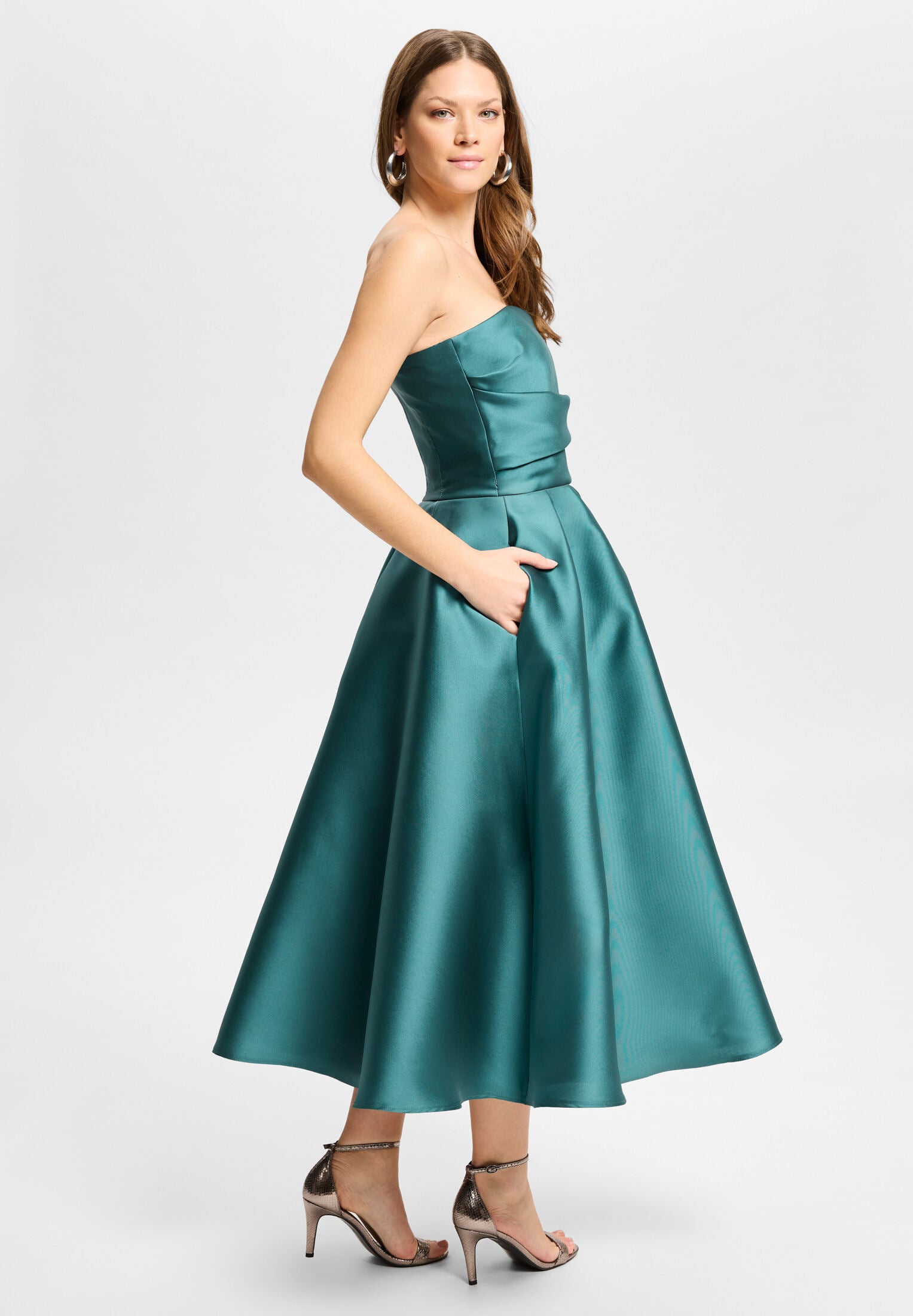 Cocktailkleid mit Korsage aus Twill