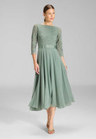 Midikleid mit fließendem Chiffon-Rock soft green