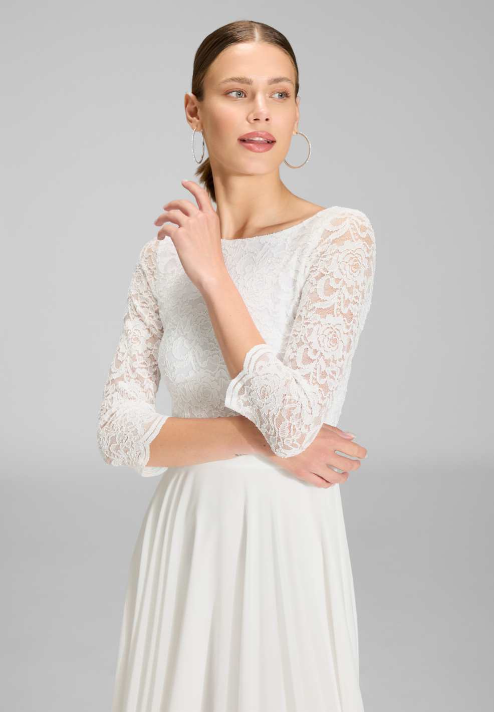 Midikleid mit fließendem Chiffon-Rock