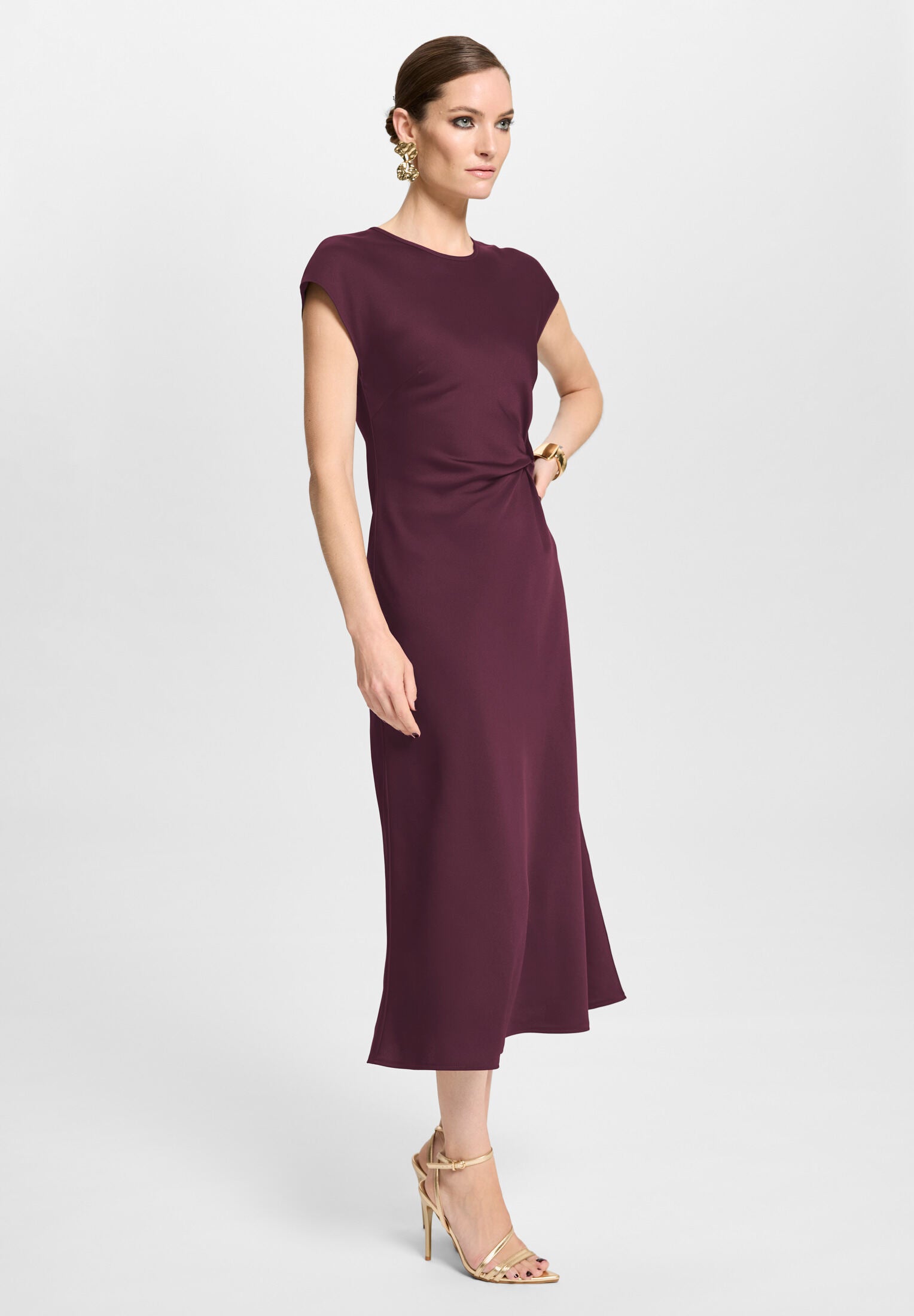 Midi Kleid mit Knoten Detail