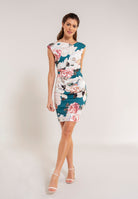 Drapiertes Etuikleid mit Blumen hydro multi