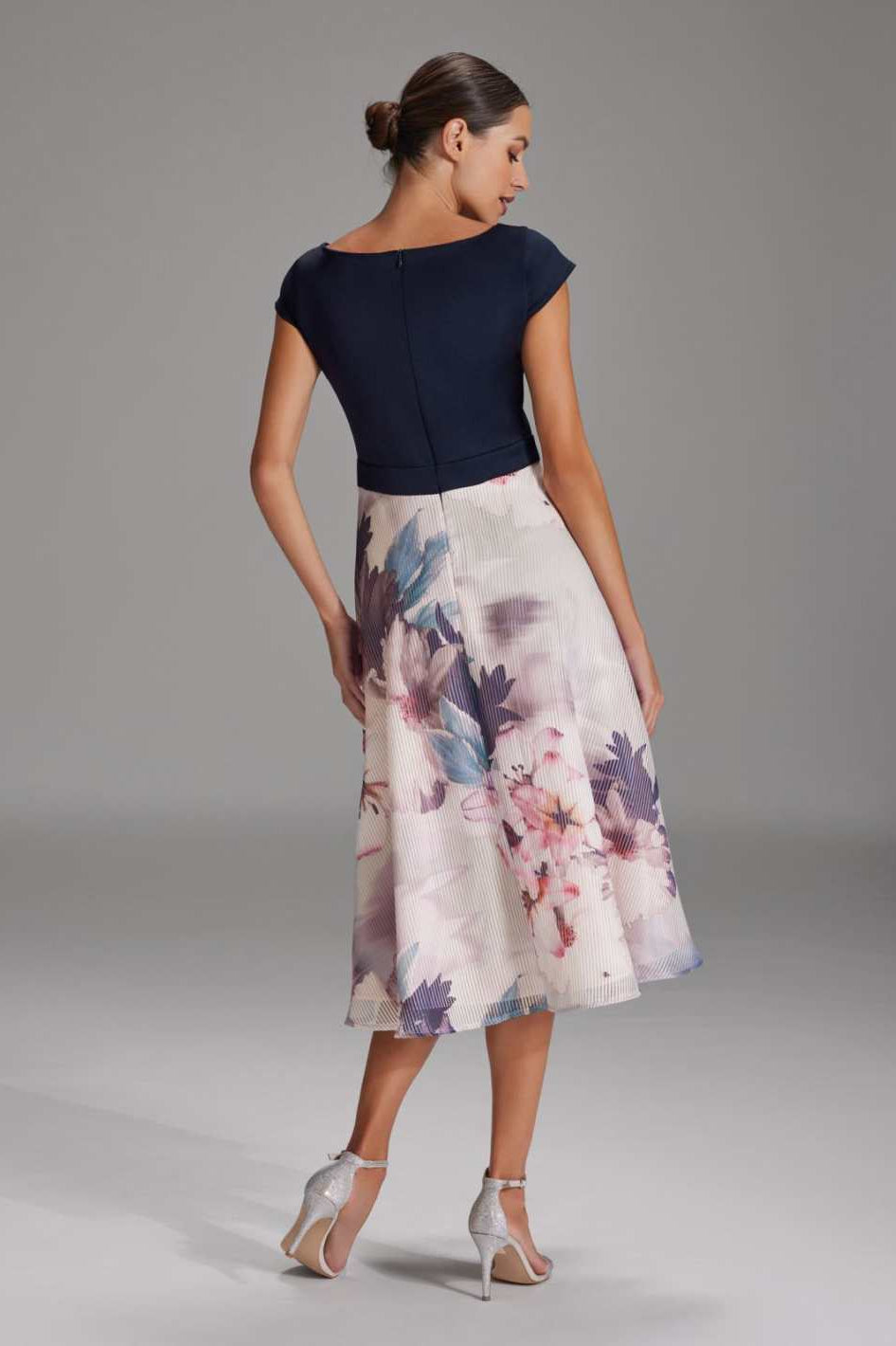 Midikleid mit Aquarell-Print