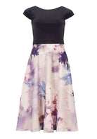 Midikleid mit Aquarell-Print