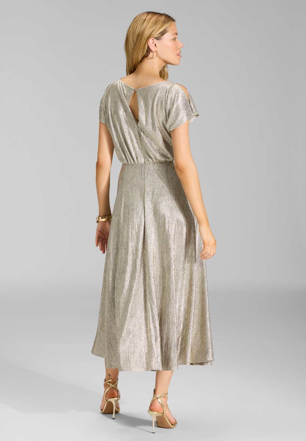 Midikleid aus schimmerndem Jersey