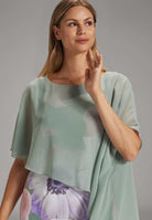 Scuba-Kleid mit Chiffon-Überwurf