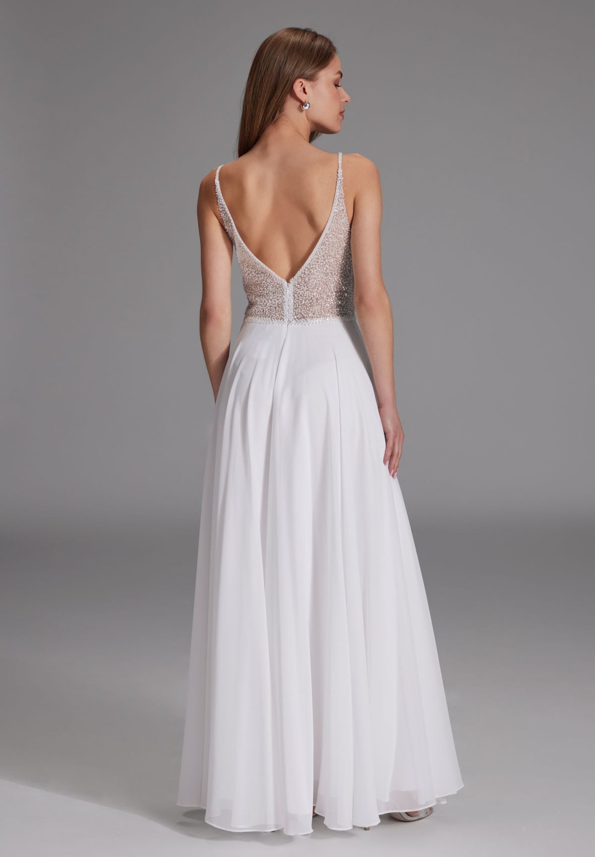 Langes paillettenbesticktes Abiball-Kleid