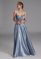 See-through-Corsagenkleid mit Ziersteinen sky blue