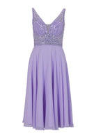 Midilanges Cocktailkleid aus Materialmix