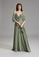 Zarte Chiffon-Stola im geraden Schnitt moss green