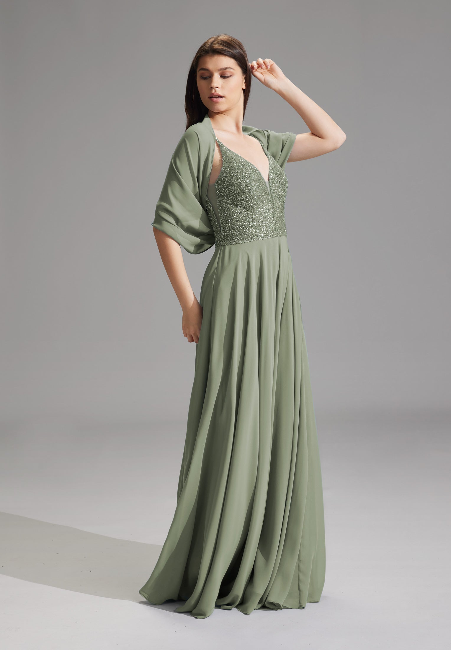 Zarte Chiffon-Stola im geraden Schnitt