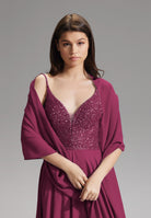 Zarte Chiffon-Stola im geraden Schnitt