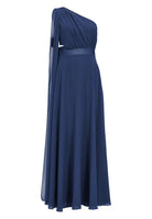 One-Shoulder-Maxikleid aus nachhaltigem Chiffon