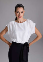 Jumpsuit aus Material-Mix