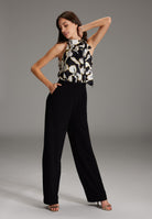 Jumpsuit mit Schluppe aus Material Mix black ivory