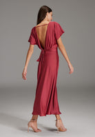 Midi Kleid aus nachhaltigem Satin mit tiefem Rückenausschnitt