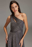 Abendkleid One-Shoulder aus Plissé Jersey