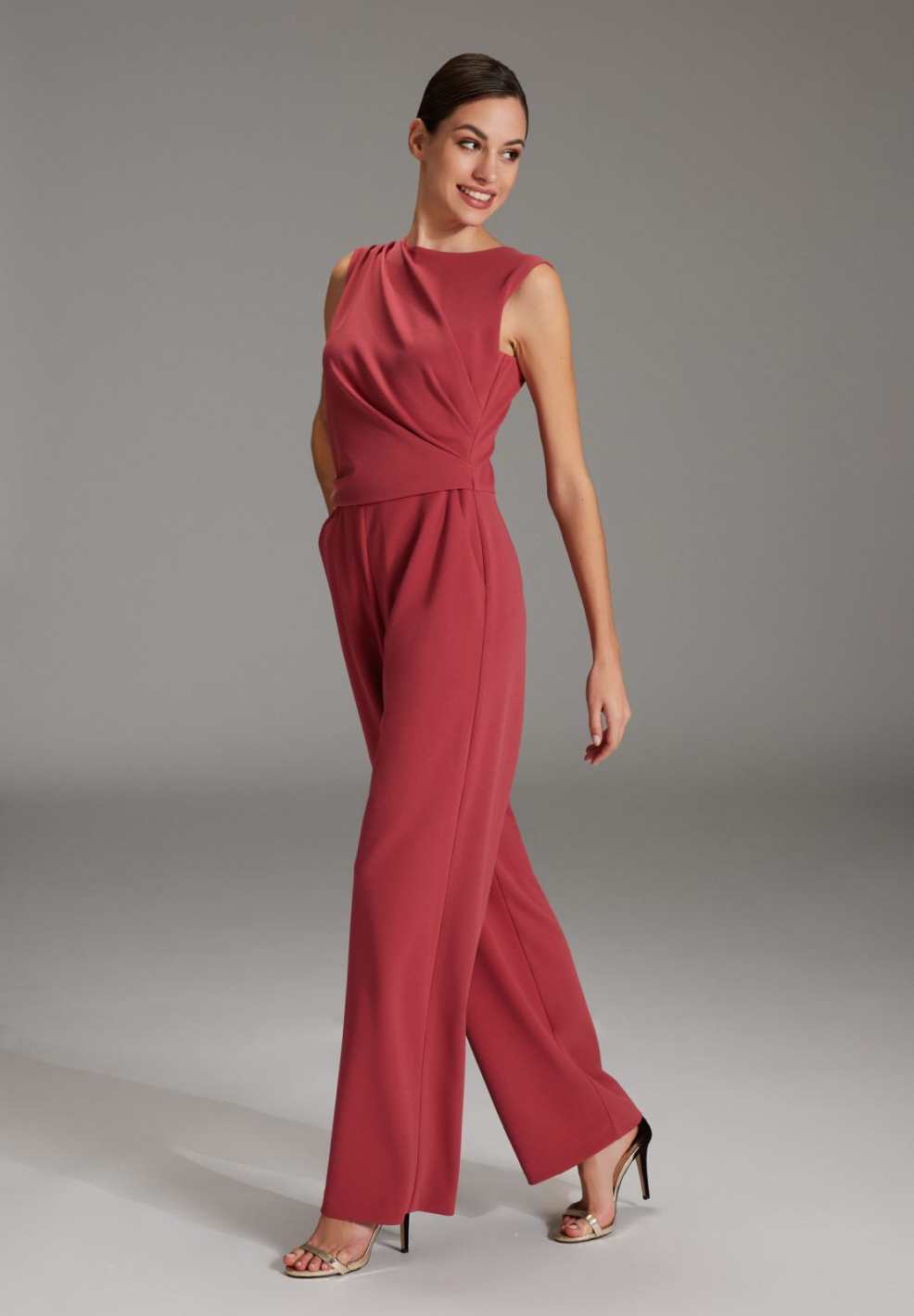 Jumpsuit aus Jersey Crêpe mit Drapierung