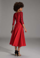 Midi Kleid mit Top aus elastischer Paillette und Chiffonrock