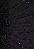 Langärmliges Cocktailkleid mit funkelndem Strassbesatz