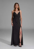 Figurbetontes Abendkleid mit Beinschlitz black