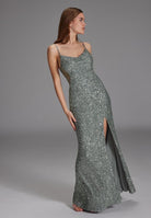 Slipdress mit transparenter Rückenpartie mint ice