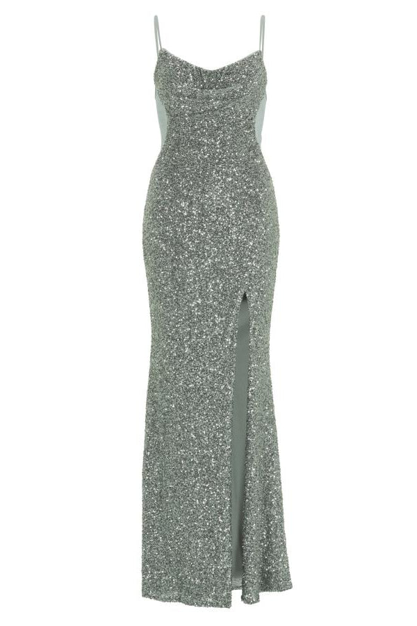 Slipdress mit transparenter Rückenpartie