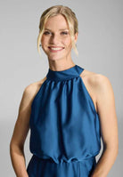 Cocktailkleid aus nachhaltigem Satin mit Volant am Saum