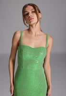 Abendkleid aus glitzerndem Jersey mit Rückendetail