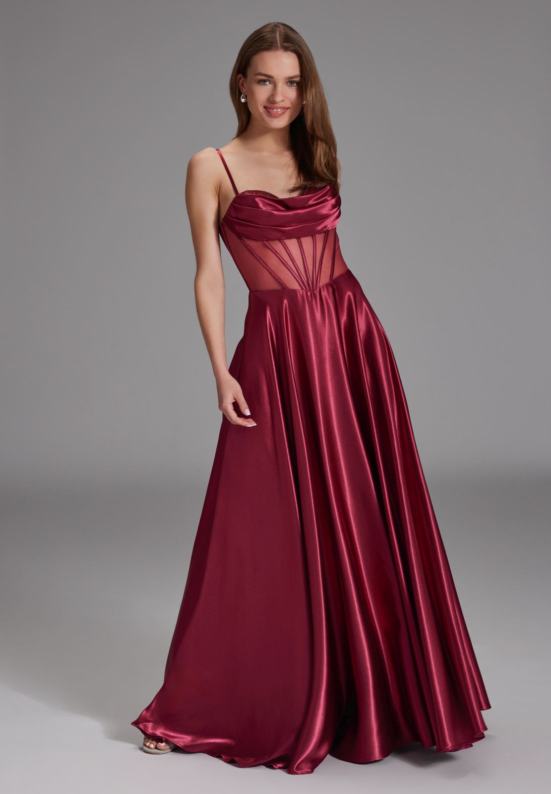 See-through-Corsagenkleid mit Ziersteinen