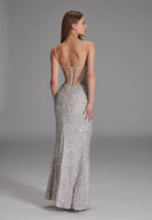 Slipdress mit transparenter Rückenpartie