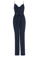 Satin Jumpsuit mit Bindegürtel