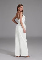 Satin Jumpsuit mit Bindegürtel