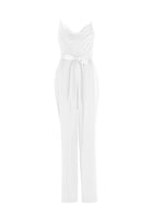 Satin Jumpsuit mit Bindegürtel