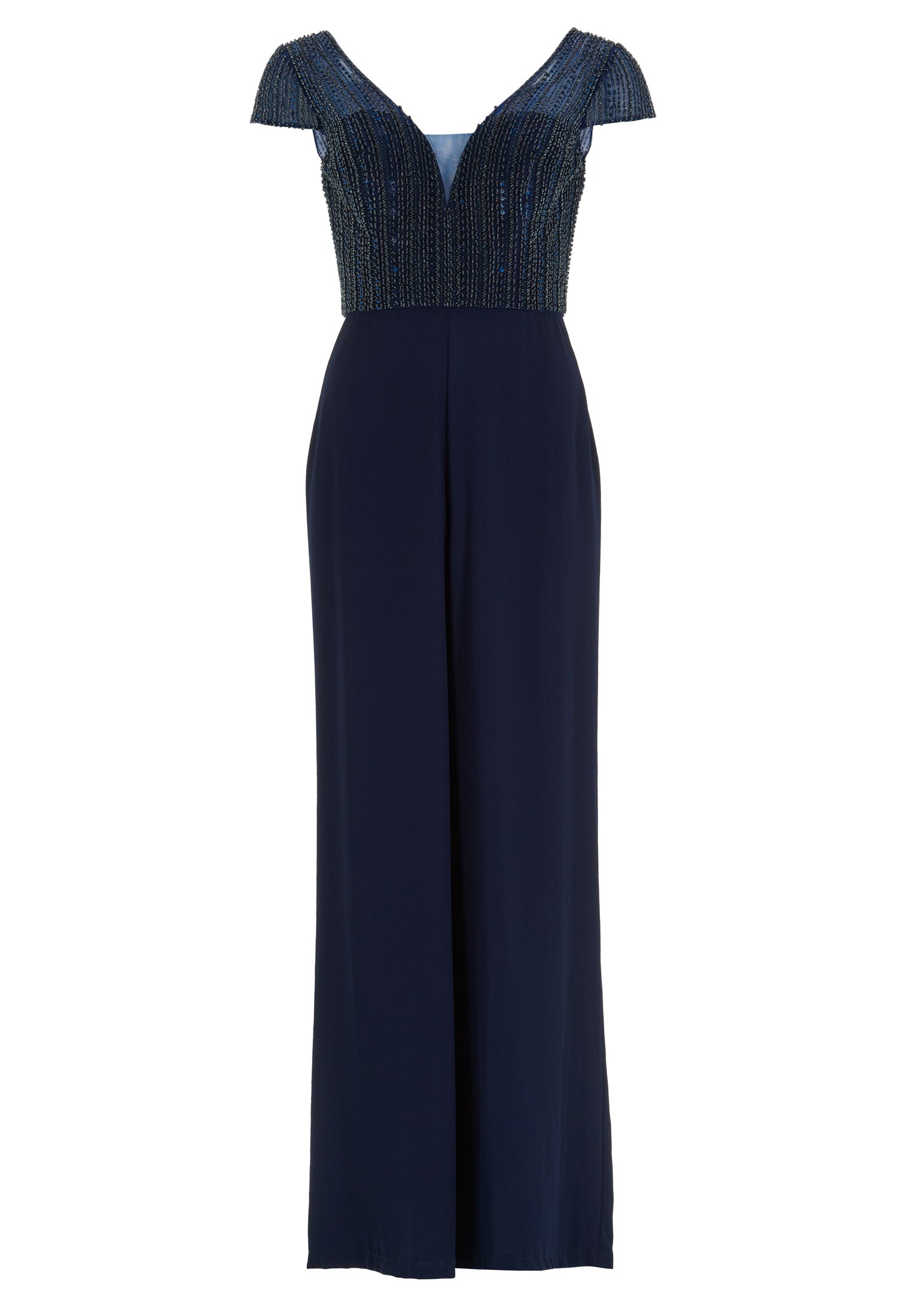 Jumpsuit mit Stickerei und kleinem Ärmelansatz