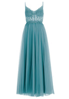 Ausgestelltes Tüllkleid mit Spitzenstickerei