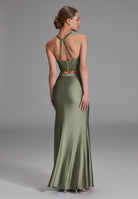 Two-piece Kleid mit langen Satinrock