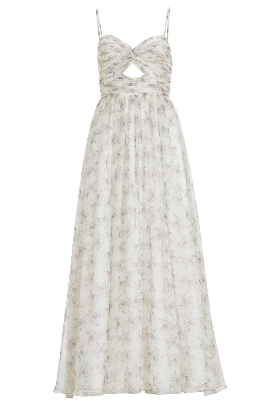 Fließendes Printkleid mit Cut-Out Detail