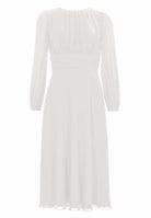 Tailliertes Midi Kleid aus Chiffon mit langen Ärmeln